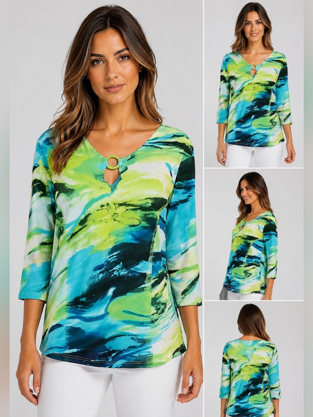 Libra Womens Top 3/4 Sleeved EUC 2xL P2p21 + L26